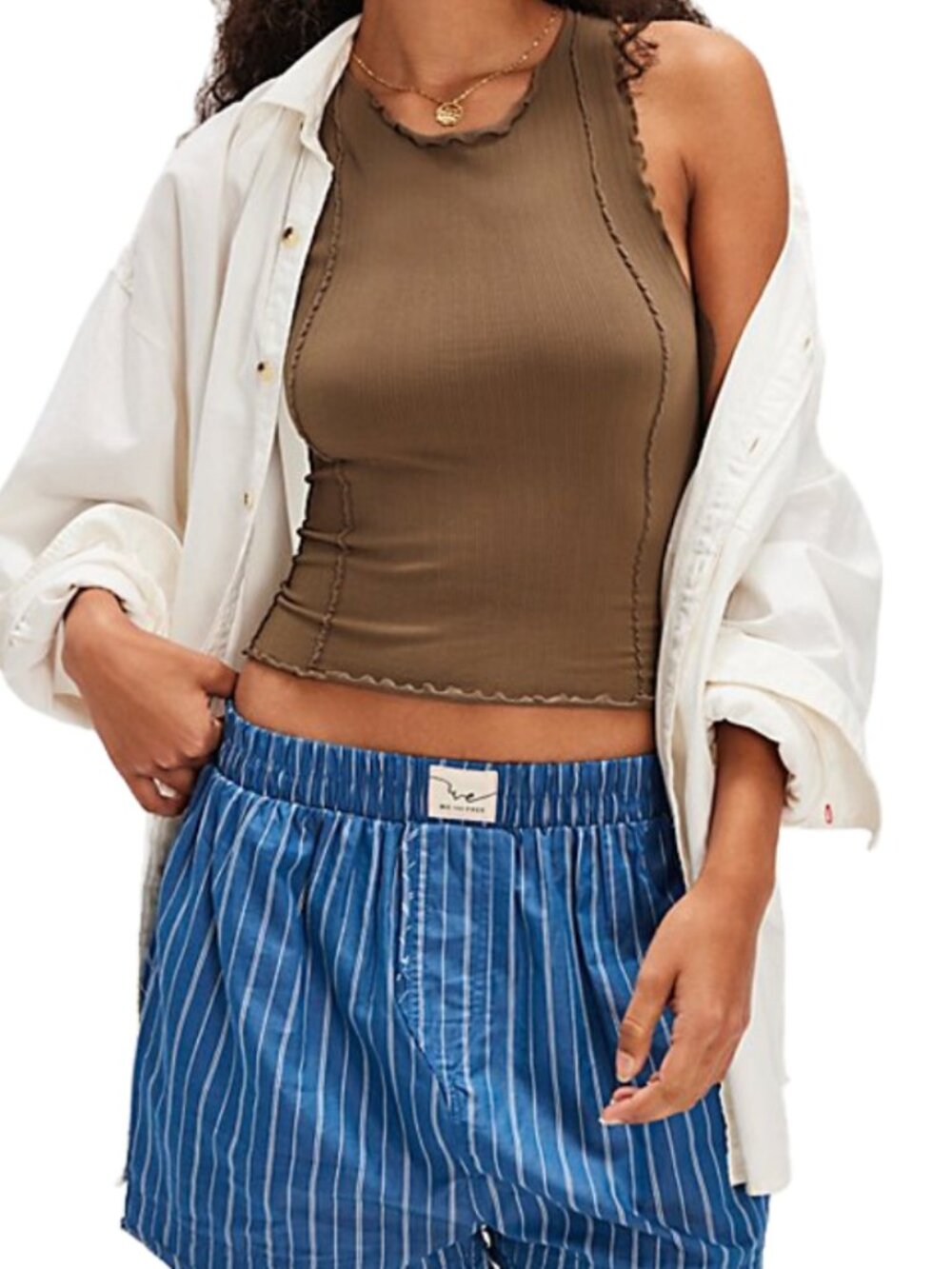 NWT Free People Better This Way Tank in Chocolate Torte